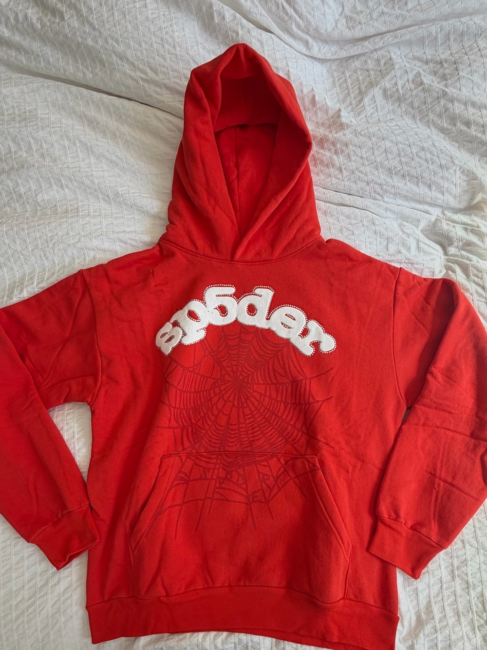 Spider Worldwide Men's Red and Orange Hoodie